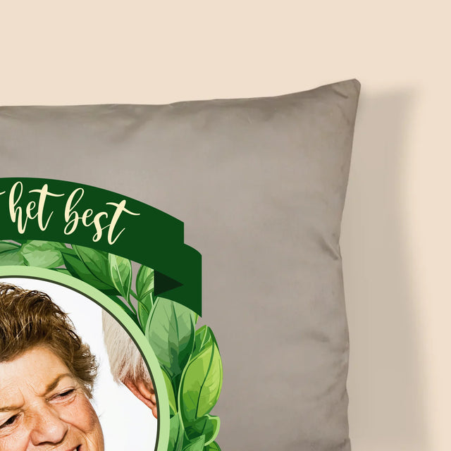 Foto En Handtekening: Kookt Het Best - Kussen (Foto)