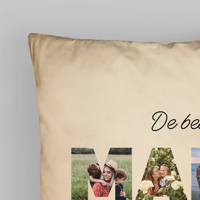 Woord Van Foto'S: De Beste Mama Ter Wereld - Kussen (Foto)