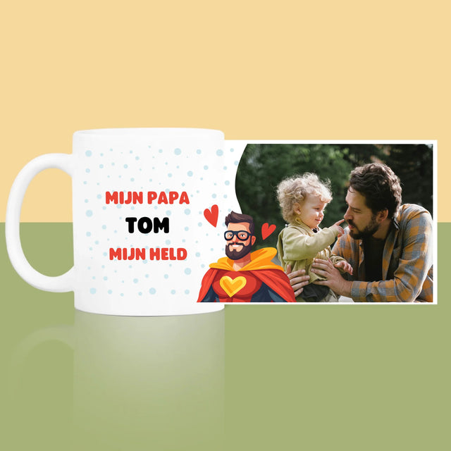 Foto En Handtekening: Papa, Mijn Held - Mok