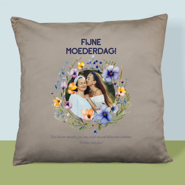 Foto En Handtekening: Fijne Moederdag - Kussen (Foto)