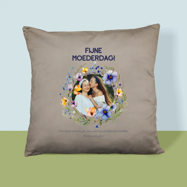 Foto En Handtekening: Fijne Moederdag - Kussen (Foto)