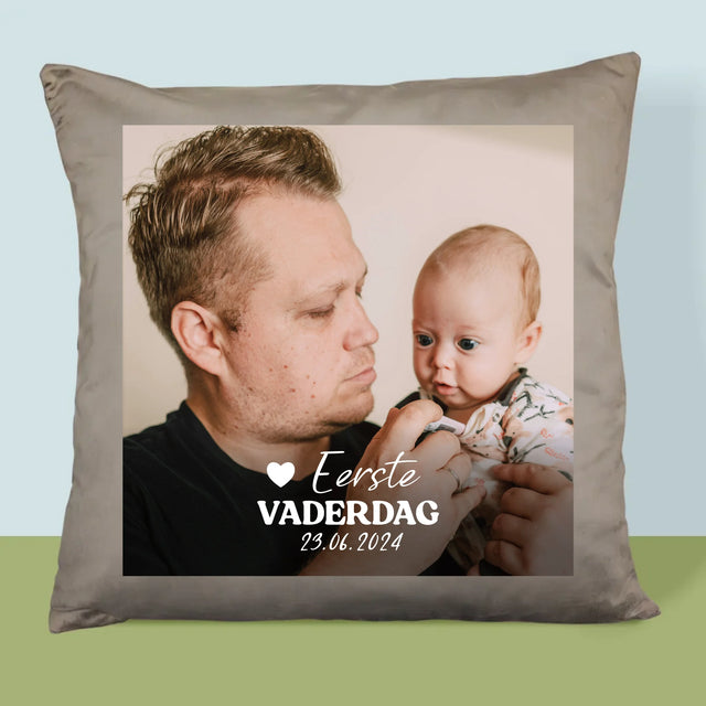Foto En Handtekening: Eerste Vaderdag - Kussen (Foto)