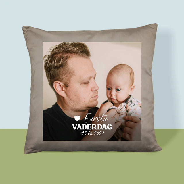 Foto En Handtekening: Eerste Vaderdag - Kussen (Foto)
