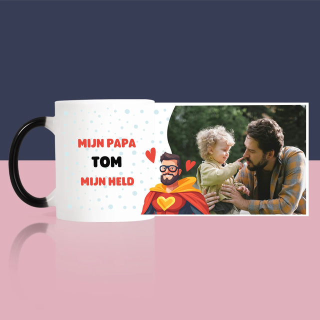 Foto En Handtekening: Papa, Mijn Held - Mok