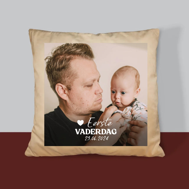 Foto En Handtekening: Eerste Vaderdag - Kussen (Foto)