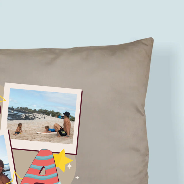 Fotocollage: Letters Papa - Kussen (Foto)