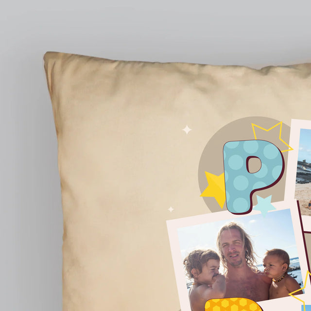 Fotocollage: Letters Papa - Kussen (Foto)