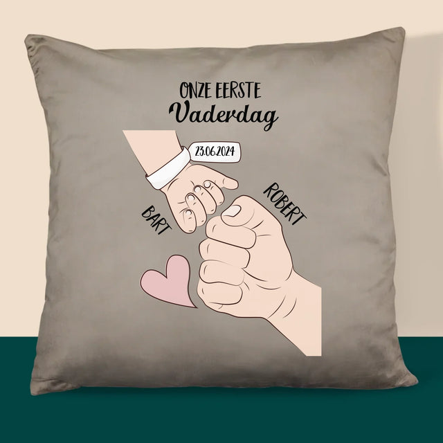 Naam En Handtekening : Eerste Vaderdag Samen - Kussen (Foto)