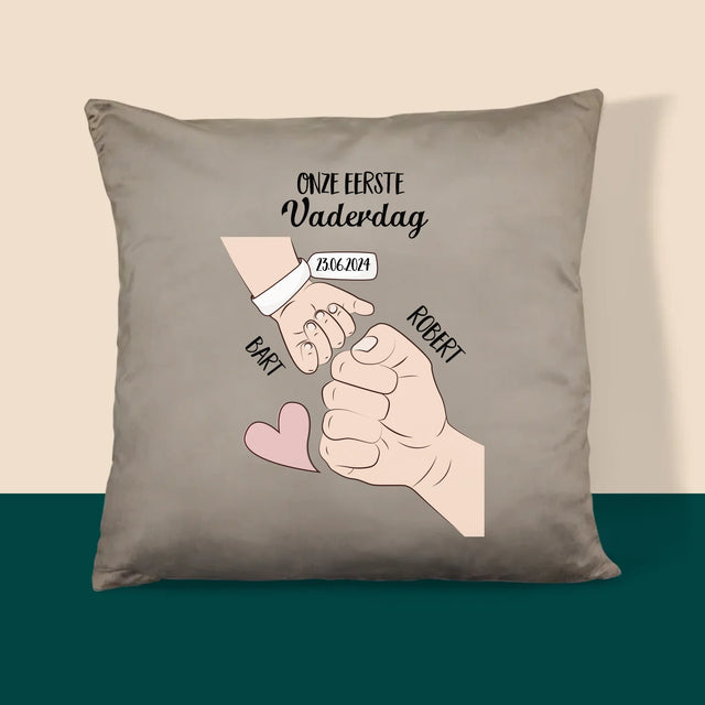 Naam En Handtekening : Eerste Vaderdag Samen - Kussen (Foto)