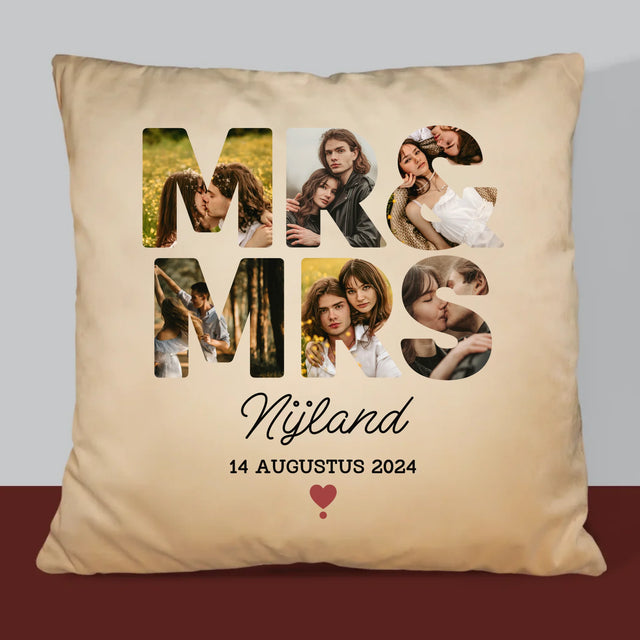 Woord Van Foto'S: Mr&Mrs - Kussen (Foto)