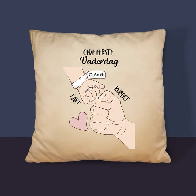 Naam En Handtekening : Eerste Vaderdag Samen - Kussen (Foto)