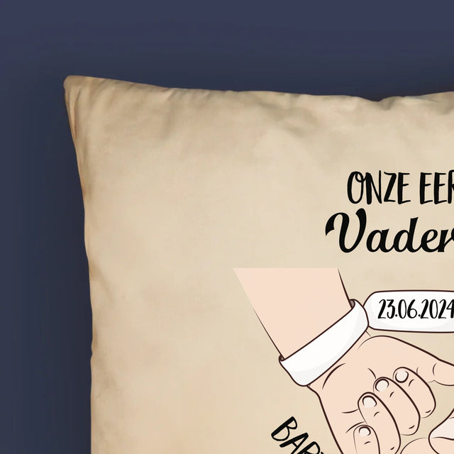 Naam En Handtekening : Eerste Vaderdag Samen - Kussen (Foto)