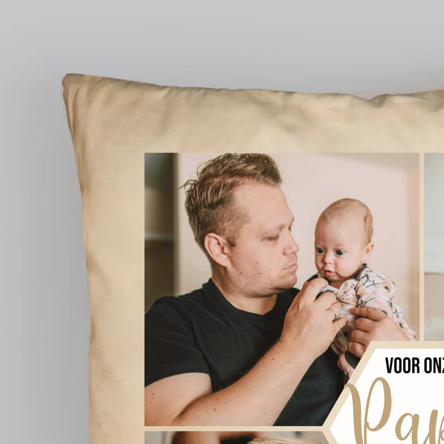 Fotocollage: Voor Onze Papa - Kussen (Foto)