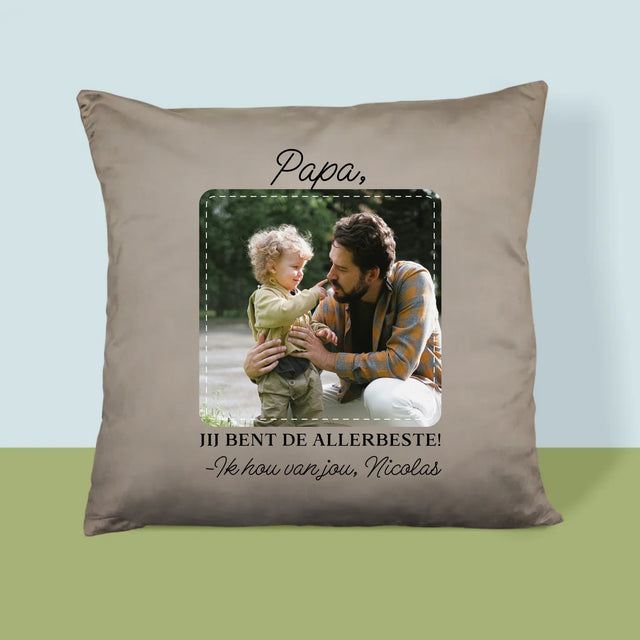 Foto En Handtekening: Allerbeste Papa - Kussen (Foto)