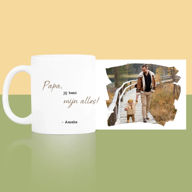 Foto En Handtekening: Kaartje Voor Papa - Mok