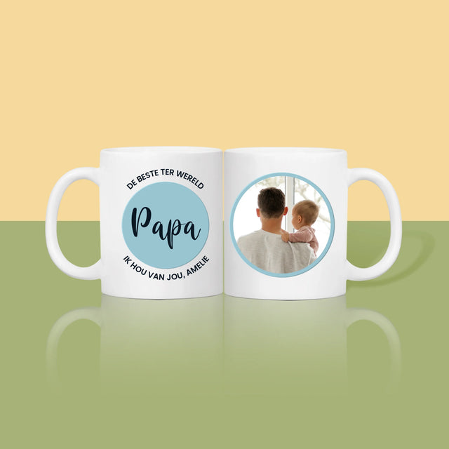 Foto En Handtekening: De Beste Papa Ter Wereld - Mok