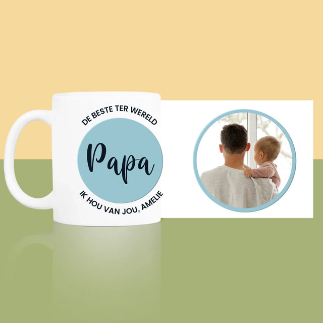 Foto En Handtekening: De Beste Papa Ter Wereld - Mok