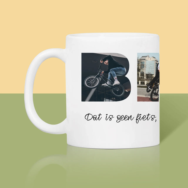 Woord Van Foto'S: Bmx Met Jouw Foto'S - Mok