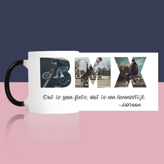 Woord Van Foto'S: Bmx Met Jouw Foto'S - Mok