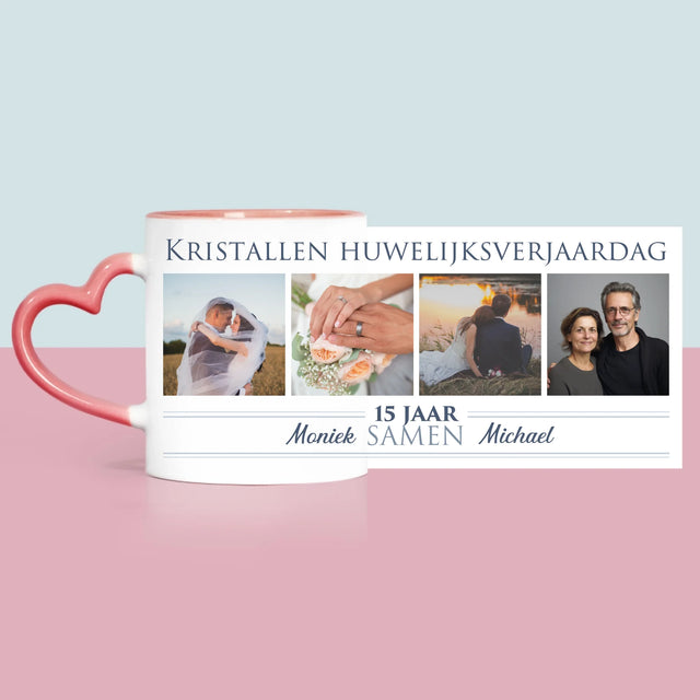 Fotocollage: 15 Jaar Samen - Mok