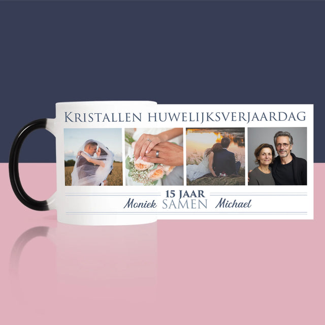 Fotocollage: 15 Jaar Samen - Mok
