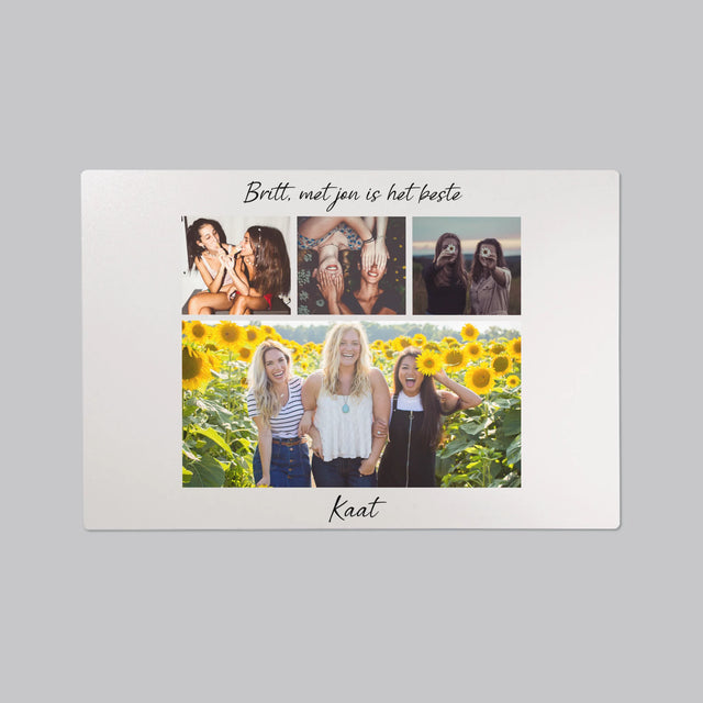 Fotocollage: Beste Vriendin - Bureauonderlegger