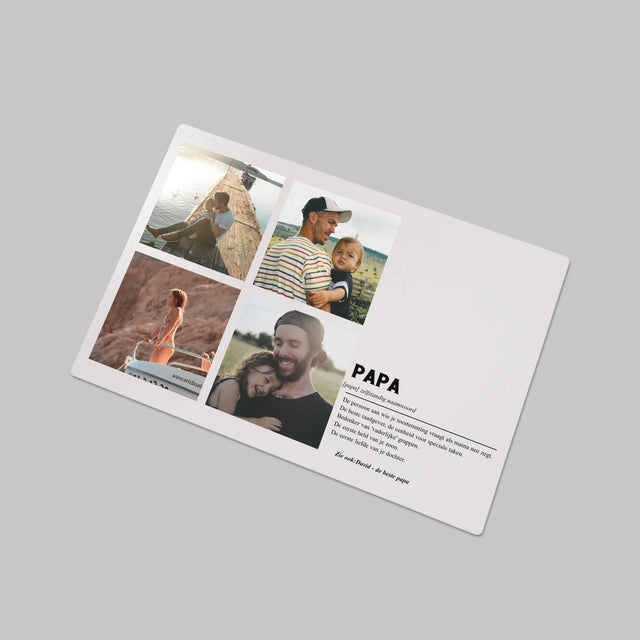 Fotocollage: Papa Definitie - Bureauonderlegger