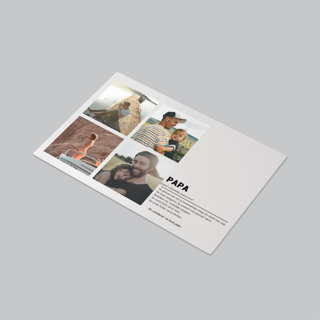 Fotocollage: Papa Definitie - Bureauonderlegger