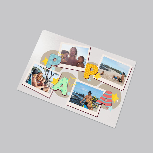 Fotocollage: Letters Papa - Bureauonderlegger