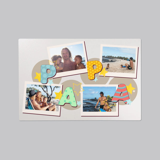 Fotocollage: Letters Papa - Bureauonderlegger