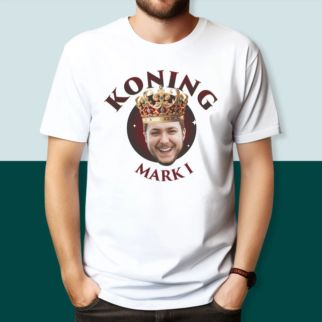 Foto En Handtekening: Koning - T-Shirt Voor Heren