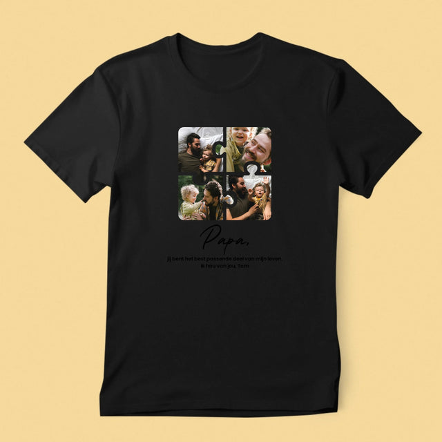 Fotocollage: Fotopuzzel, Papa - T-Shirt Voor Heren