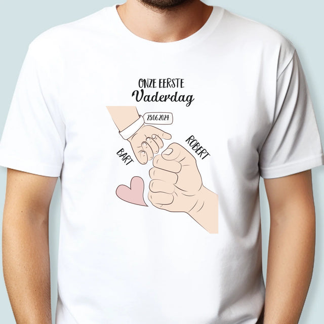 Naam En Handtekening : Eerste Vaderdag Samen - T-Shirt Voor Heren