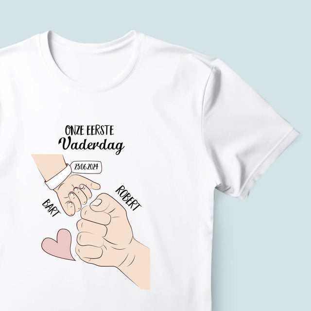 Naam En Handtekening : Eerste Vaderdag Samen - T-Shirt Voor Heren