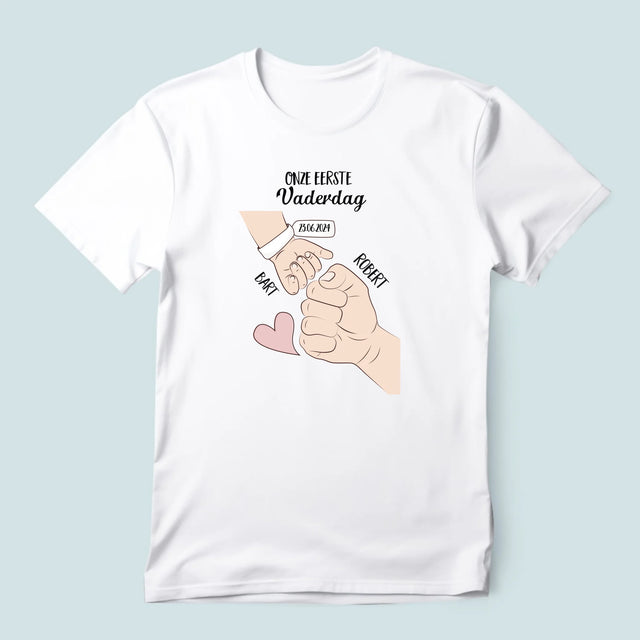 Naam En Handtekening : Eerste Vaderdag Samen - T-Shirt Voor Heren