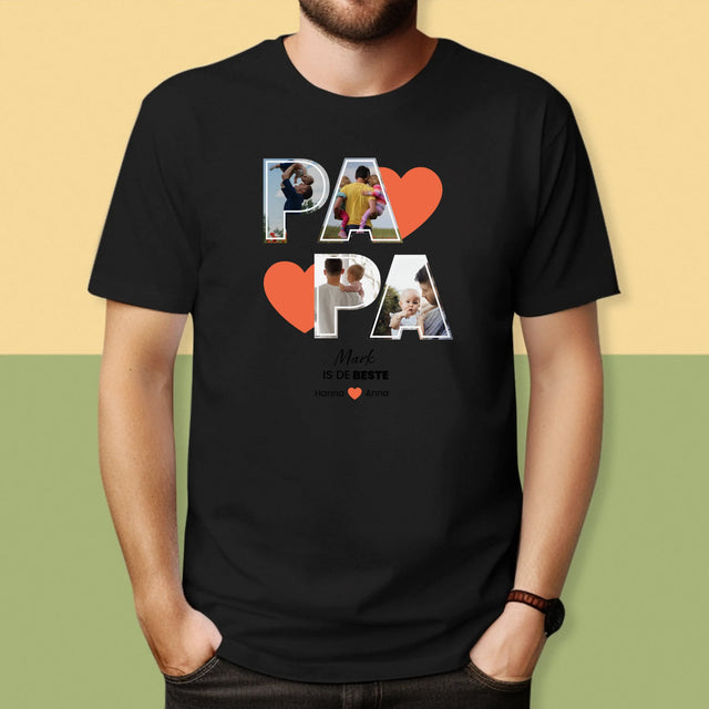 Fotocollage: Papa Is De Beste - T-Shirt Voor Heren