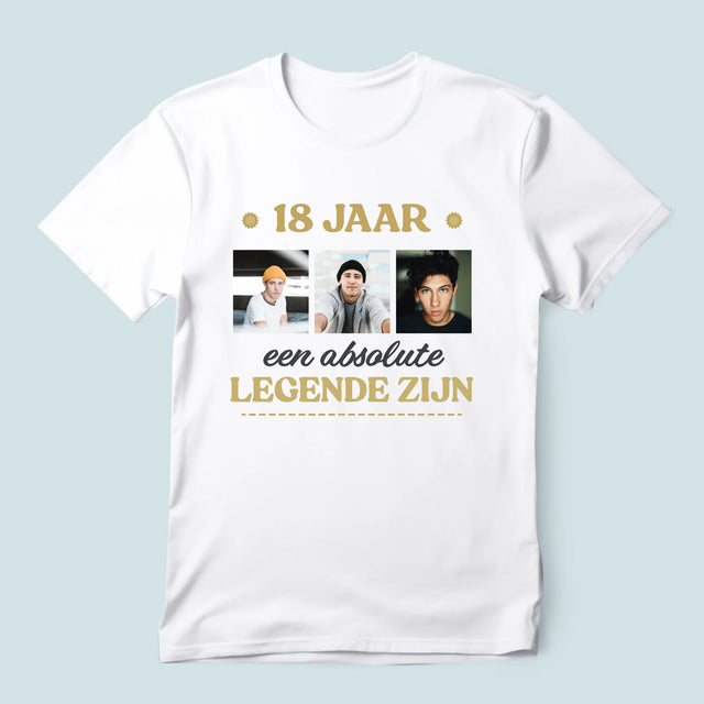 Fotocollage: 18 Jaar Een Legende Zijn - T-Shirt Voor Heren
