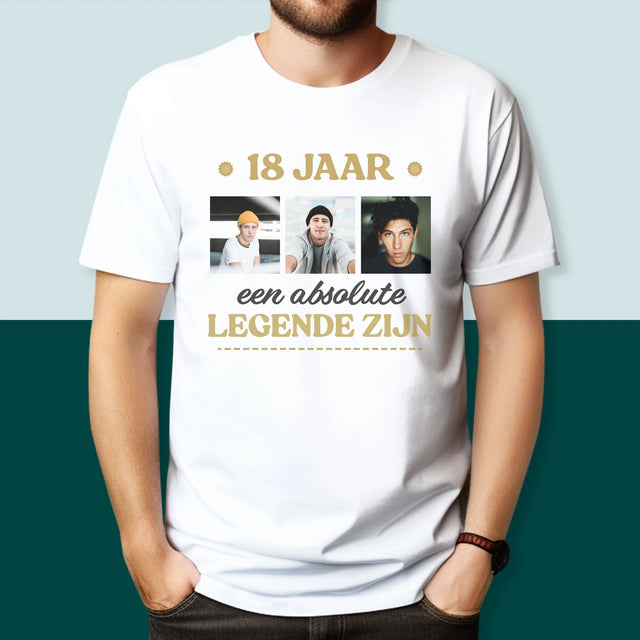 Fotocollage: 18 Jaar Een Legende Zijn - T-Shirt Voor Heren
