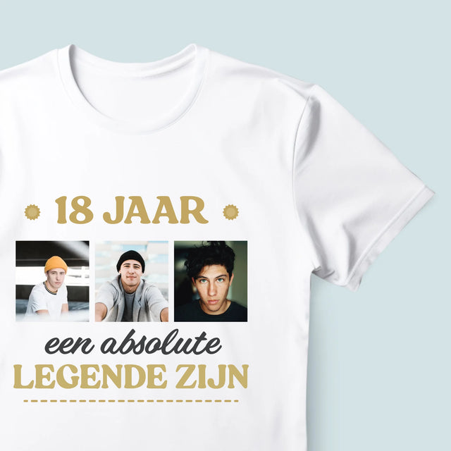 Fotocollage: 18 Jaar Een Legende Zijn - T-Shirt Voor Heren