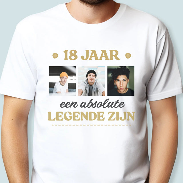 Fotocollage: 18 Jaar Een Legende Zijn - T-Shirt Voor Heren