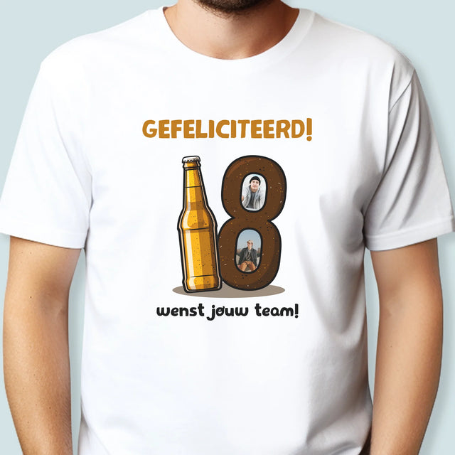 Fotocollage: 18 Pintje - T-Shirt Voor Heren