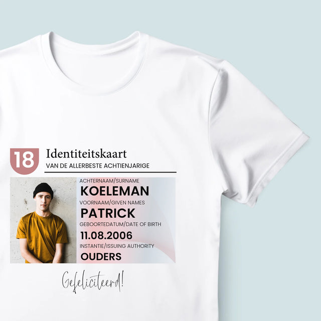 Foto En Handtekening: Identiteitskaart - T-Shirt Voor Heren