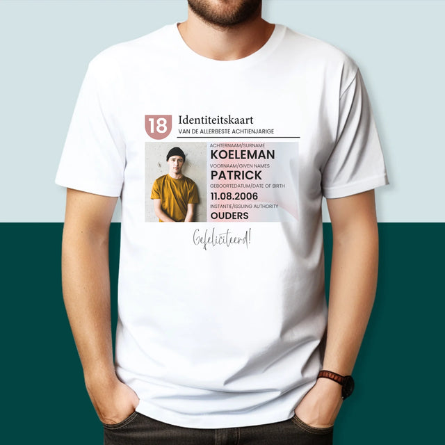Foto En Handtekening: Identiteitskaart - T-Shirt Voor Heren