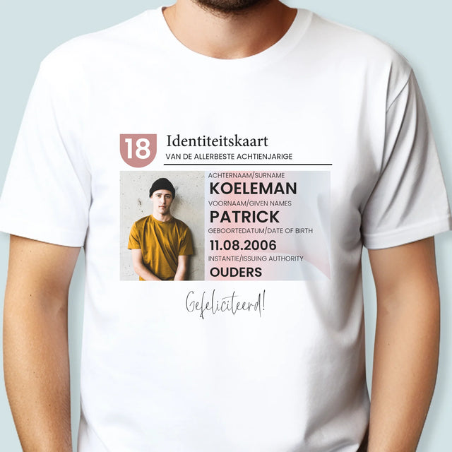 Foto En Handtekening: Identiteitskaart - T-Shirt Voor Heren