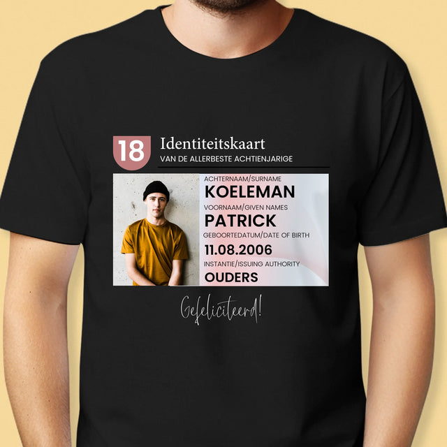 Foto En Handtekening: Identiteitskaart - T-Shirt Voor Heren
