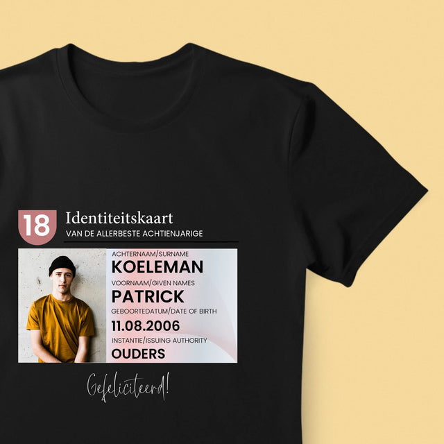 Foto En Handtekening: Identiteitskaart - T-Shirt Voor Heren