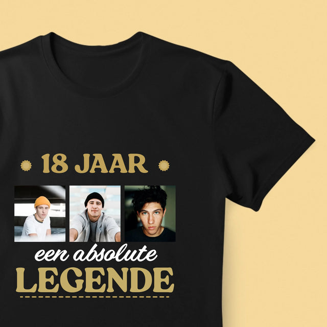 Fotocollage: 18 Jaar Een Legende Zijn - T-Shirt Voor Heren