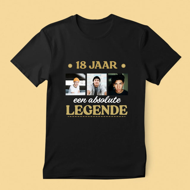 Fotocollage: 18 Jaar Een Legende Zijn - T-Shirt Voor Heren