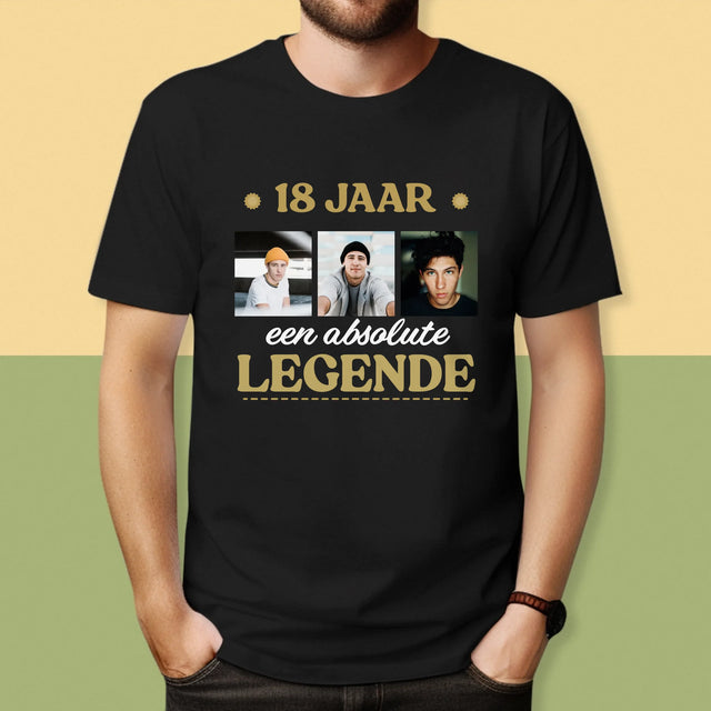 Fotocollage: 18 Jaar Een Legende Zijn - T-Shirt Voor Heren