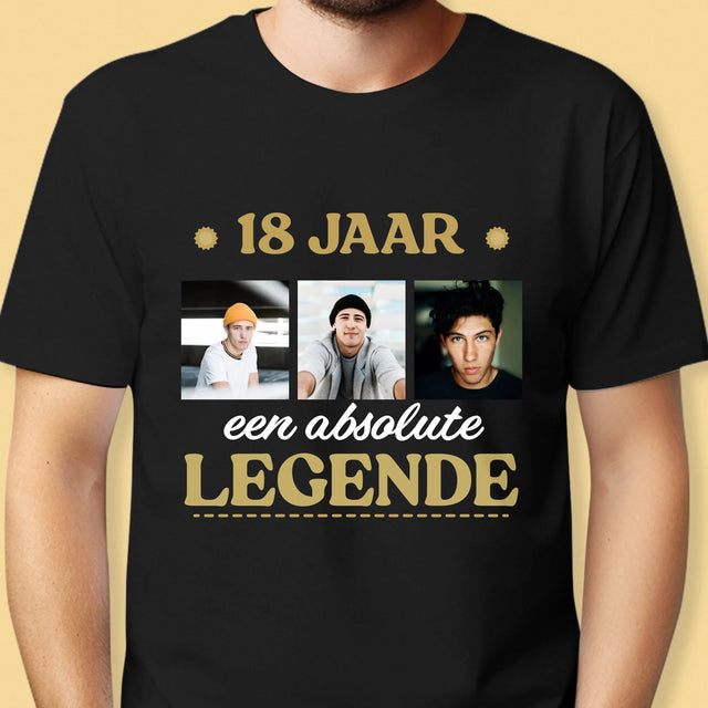 Fotocollage: 18 Jaar Een Legende Zijn - T-Shirt Voor Heren